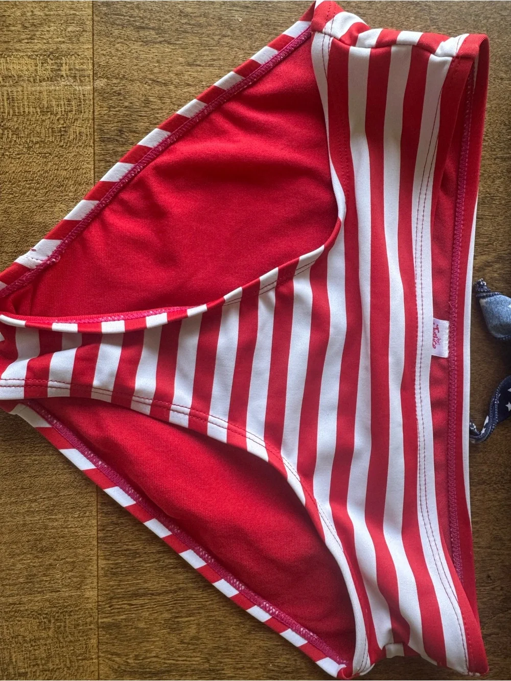 Justice Bright Red Swim Bottoms with White Trim